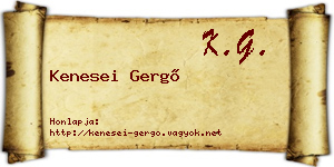 Kenesei Gergő névjegykártya